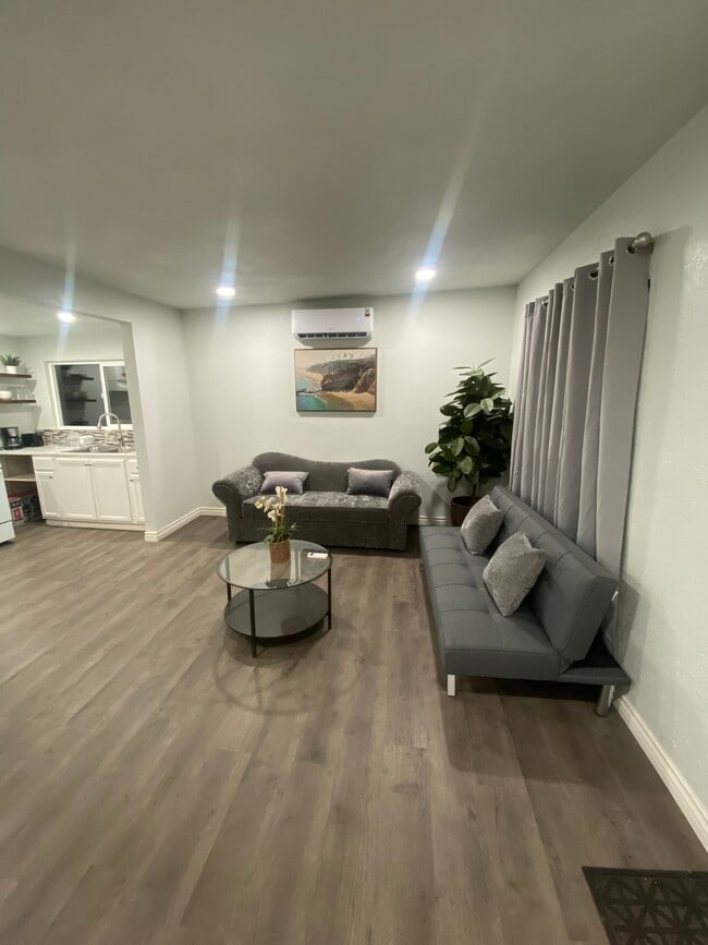 Living/bedroom included sofa bed center