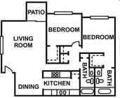 2 habitaciones y 2 baños