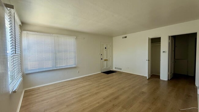 Living room with coat closet