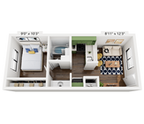 Alma Woodward - A1 - 1 dormitorio - 1 baño - 410 pies cuadrados.