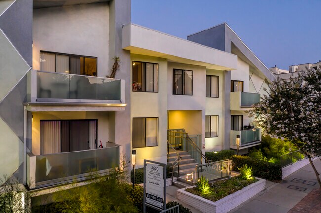 Night Time Street View of Exterior of Community