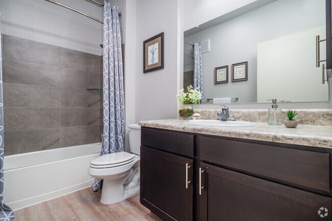 2BR, 2BA - 978SF Bathroom 1 - Vantage at Helotes