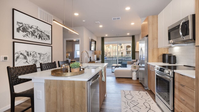 Kitchen with Stainless Steel Appliances and Quartz Countertops