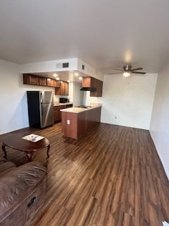 open concept kitchen w/ ceiling fan - 7542 E Carefree Dr Unit 1