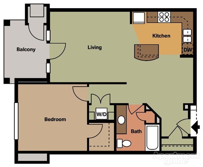 One Bed - E Floor Plan