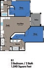 Azure City Living - B1 - 2 Beds - 2 Baths - 1040 Sq. ft.