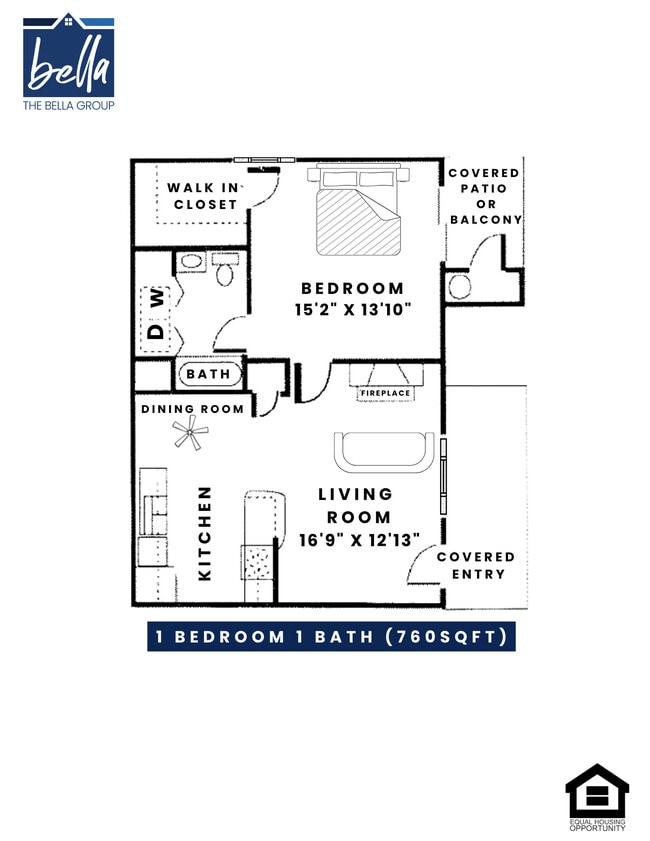 1 x 1 Floorplan