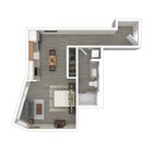 3D Furnished Floor Plan Studio A