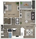 One Bedroom One Bath Floor Plan