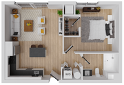 Gusto 1 - 611 square foot one bedroom, one bath apartment