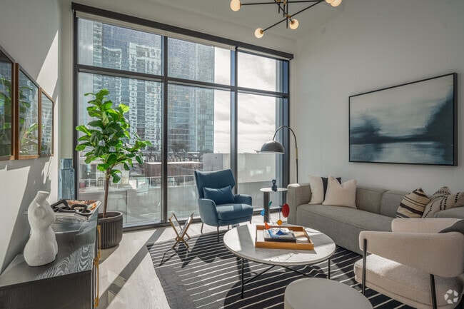 1BR, 1BA - 884SF - Living Room - Parkside Residences