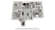 A 3D floor plan rendering of The Cactus Signature floor plan.