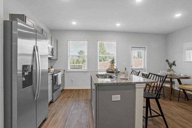 Stainless Steel Appliances and Kitchen Island