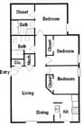 3BR/2BA