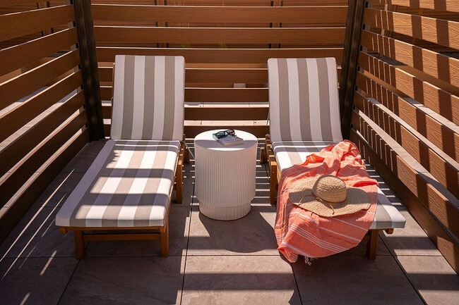 Poolside Cabanas with Lounge Chairs