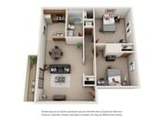 2 bedroom 1 bath with Balcony