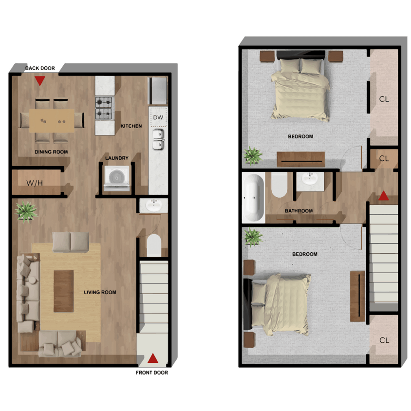 Floor Plan - 2B1.5B