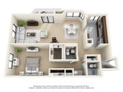 The Tower 1 Bedroom Deluxe Floor Plan