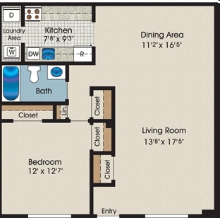Falcon 1 - A1 - 1 Bed 1 Bath Apartment