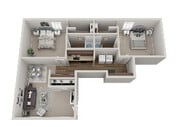 2 bed 2 bath 1,055 sq. ft.