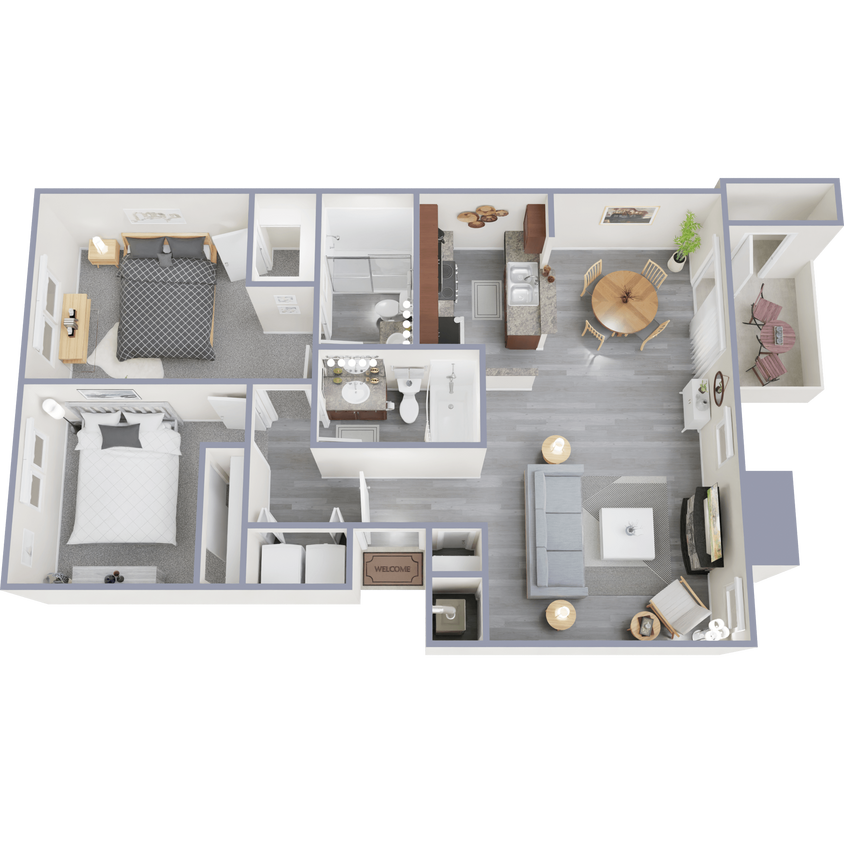 Floor Plan - 2B Two Bedroom Flat Renovated