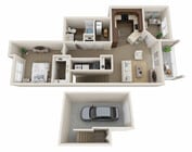 Floor Plan C | High Bluff Townhomes | Apartments in Grafton, WI