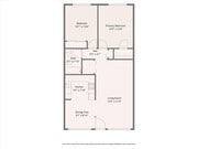 Plano de planta de 2x1 y 910 pies cuadrados