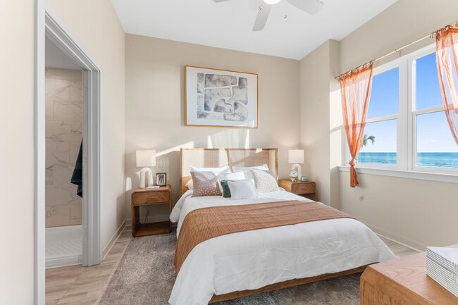 Bedroom with a view of Daytona Beach - Triton Cay - Daytona Apartments
