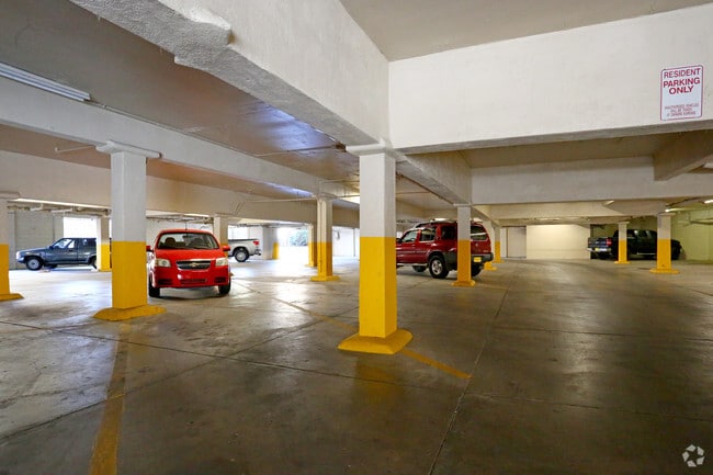 Well-lit Parking Garage