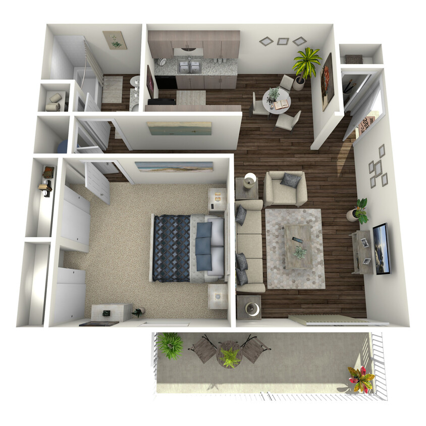 Floor Plan - 1BD, 1BTH