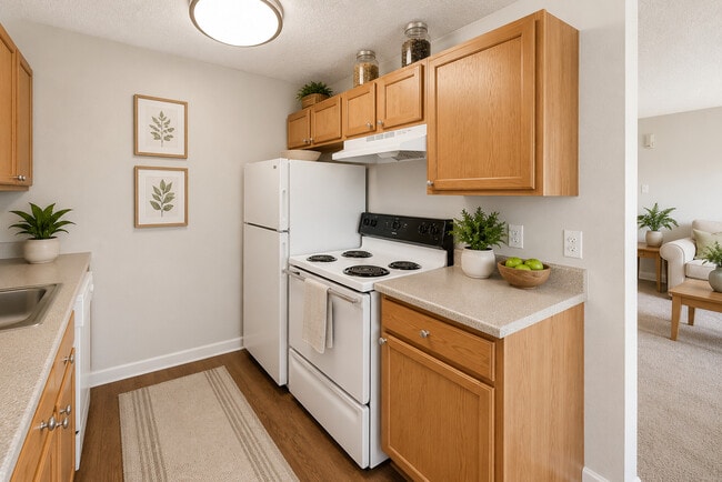 A Standard Kitchen at Greentree Village Apartments