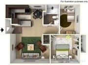Two Bedroom Floorplan - Peninsula