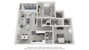 A photo of our 2x2 floor plan, The Amberly.