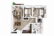 2 OP Floor Plan. 2 Bedroom, 1 Bath.