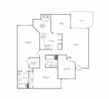 Three Bedroom Two Bath (1588 SF)