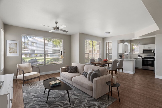 Spacious living room with ample natural light