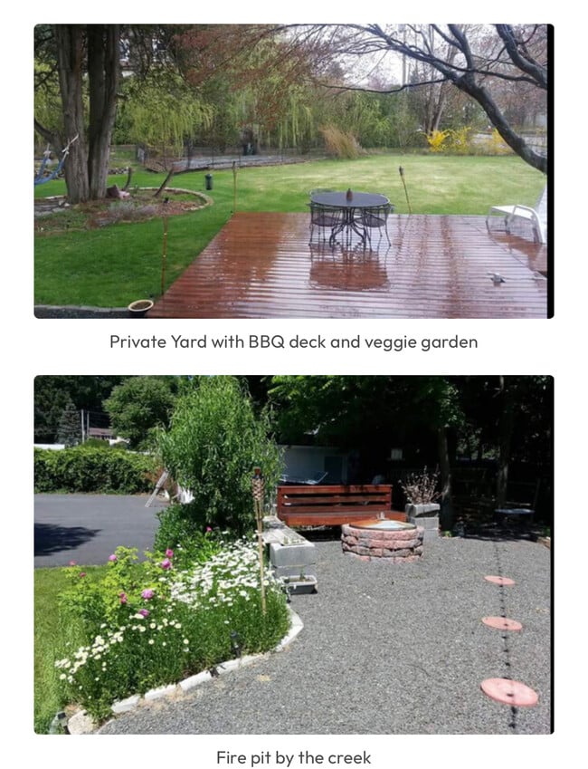 Fire pit and creek area - 40-2 Oak St Unit 2