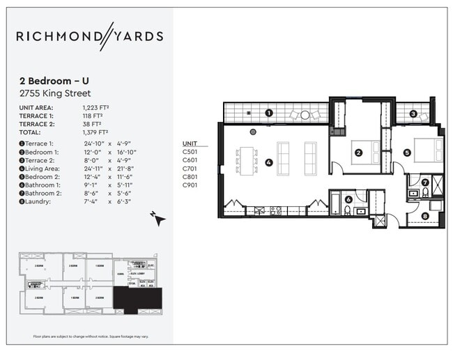 2755 Kings St 2 chambres - U - Richmond Yards