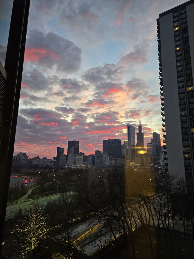 Evening view - 155 N Harbor Dr Unit 614