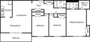 3 Bedroom 2 Bath A
