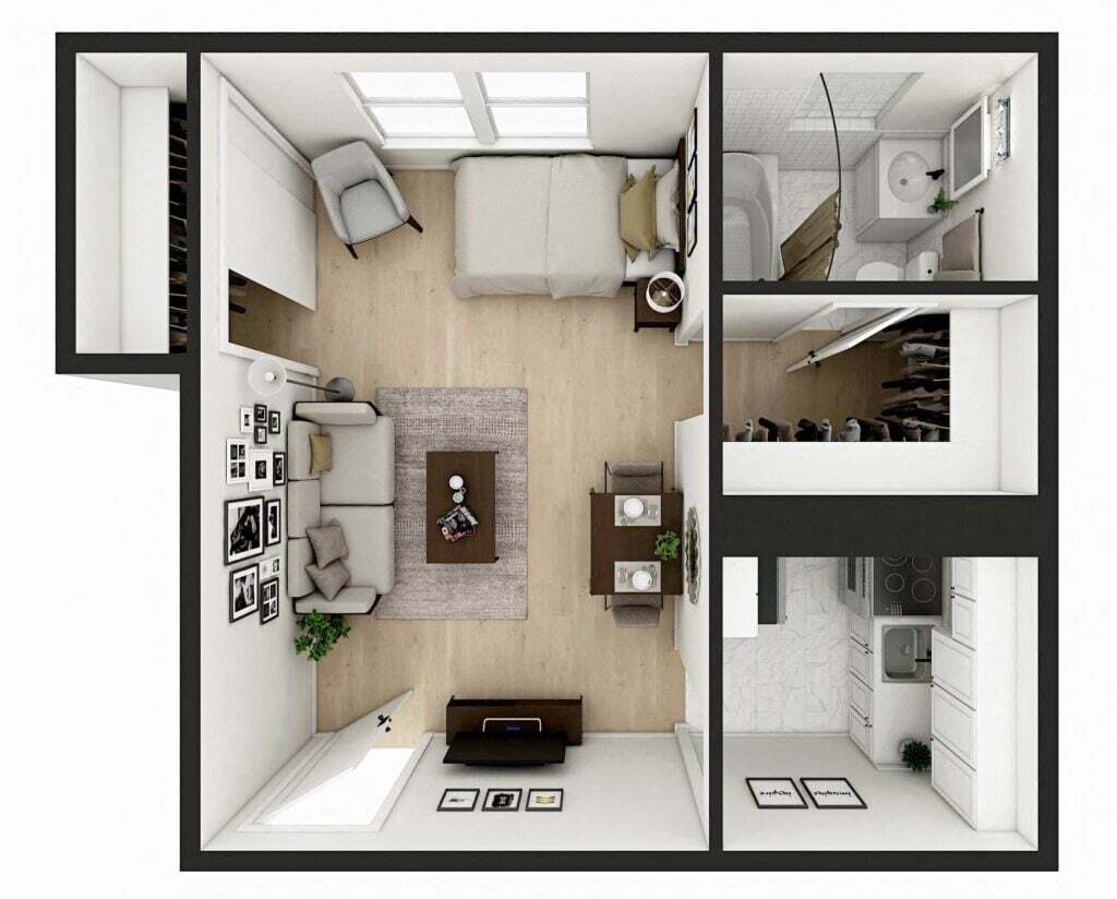 Floor Plan - Studio - Renovated