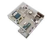 Milan - 1 Bed 1 Bath - 837 Sq. Ft.