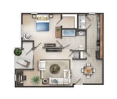 The Dogwood with Patio 1Bed 1Bath