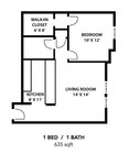 1 Bedroom 1 Bath Garden II Renovated