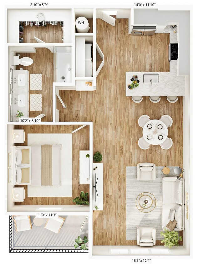 Experience urban living with this chic floor plan designed for convenience and style. - A5