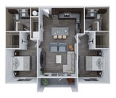 D - Two Bedroom, Two Bath