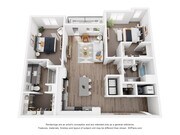 2B-Large Two Bed Two Bath 1,204 Square Feet