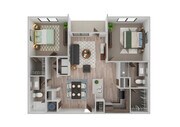 2 Bedroom | 2 Bath | 1105 SF