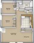 2BR, 1BA - Corner Unit - 850 SF