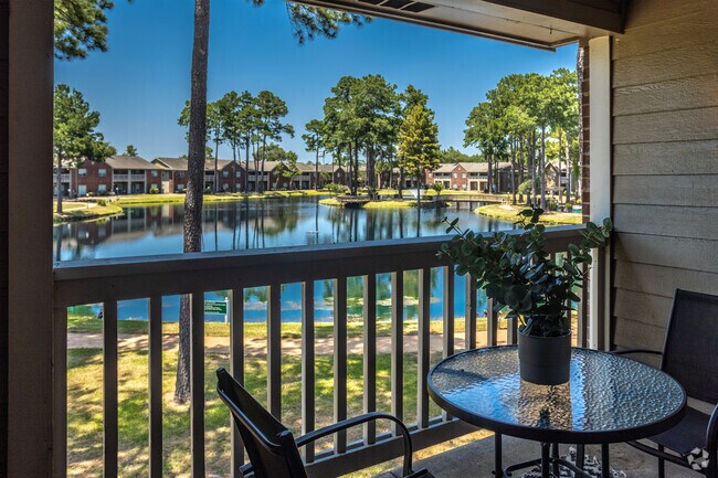 Balcony with a View at Lakeview Apartments